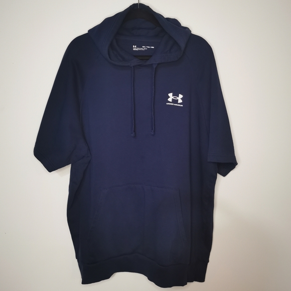 Under Armour Rival Fleece Short Sleeve Hoodie - Picture 2 of 5